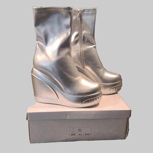 Silver Ankle Boot